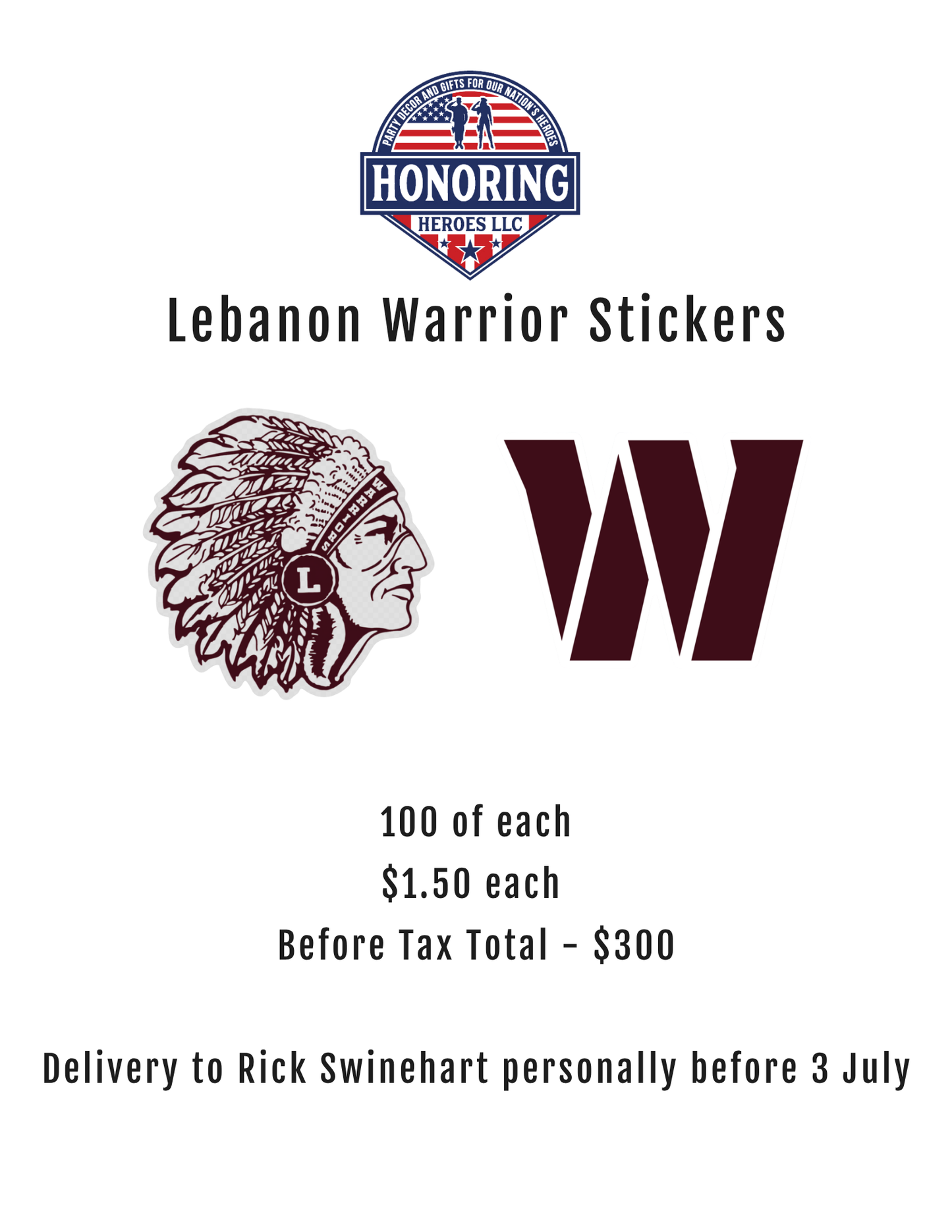 Lebanon Warrior Stickers