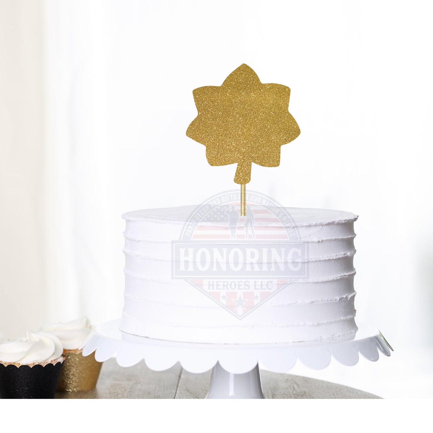 ARMY Enlisted Rank Glitter Cake Topper – Military Retirement, Promotion NO SHED!
