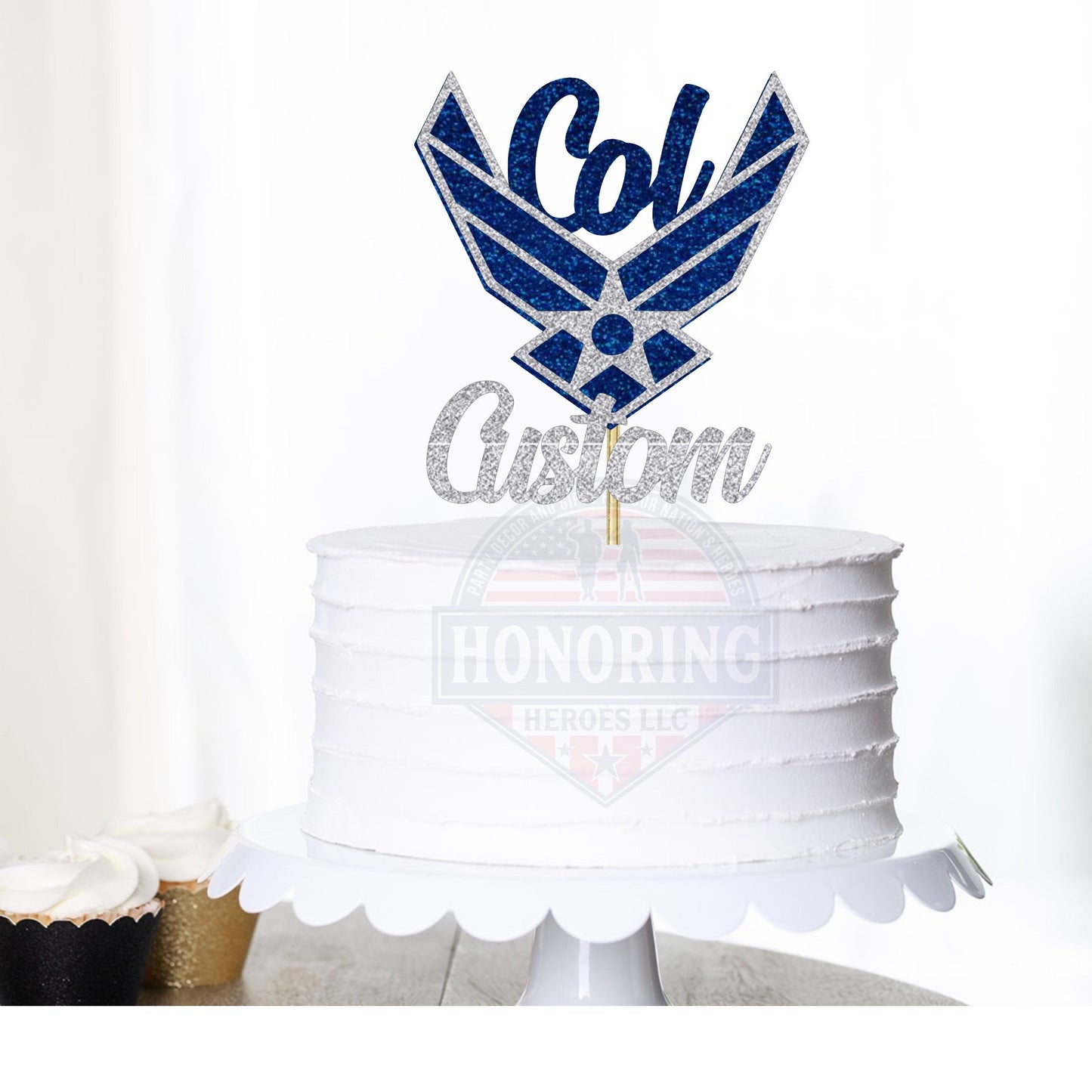 Custom Air Force Emblem Cake Topper. United States Air Force Custom Cake Topper. USAF