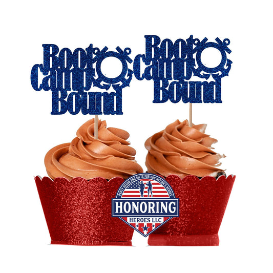 USCG Boot Camp Bound Cupcake Toppers. Coast Guard Enlistment Party NO SHED!