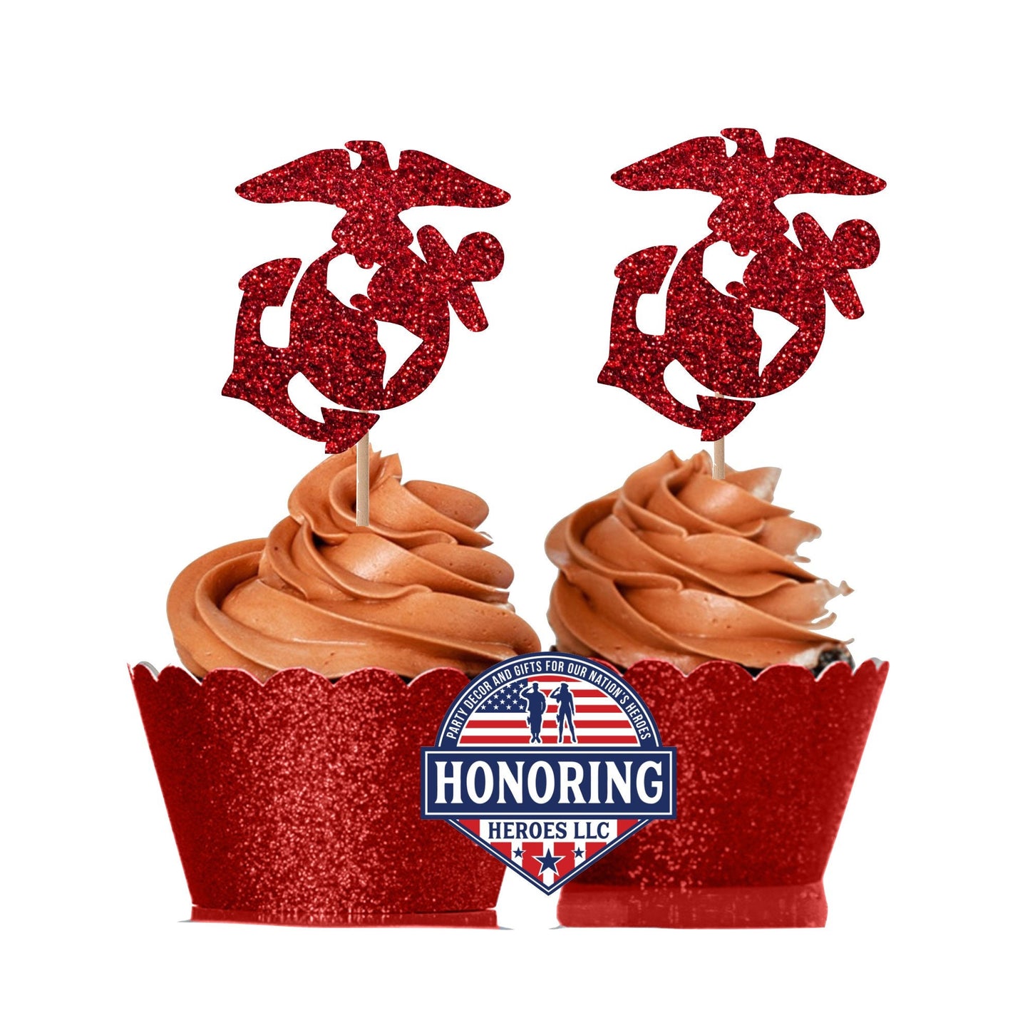 USMC Eagle, Globe and Anchor Cupcake Topper, Marine Corp Emblem Cupcake Topper, Marine Enlistment, USMC Retirement, USMC Promotion