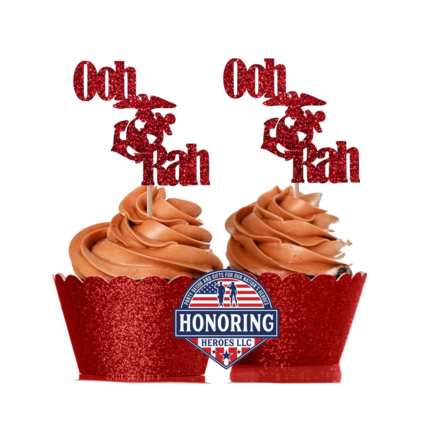 USMC Ooh Rah Cupcake Toppers