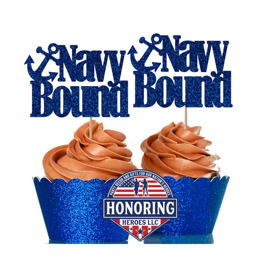 Navy Bound Cupcake Toppers NO SHED!