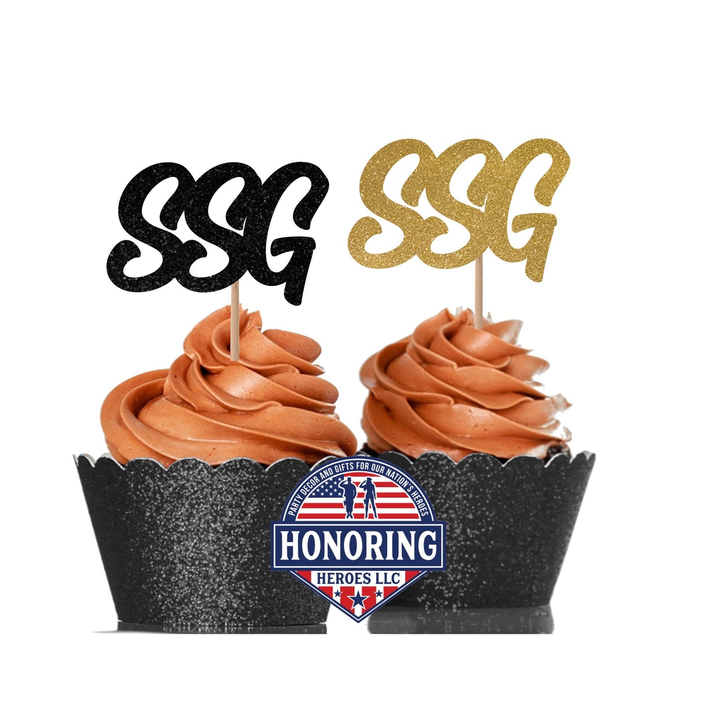 ARMY Enlisted Rank Text Cupcake Toppers NO SHED!