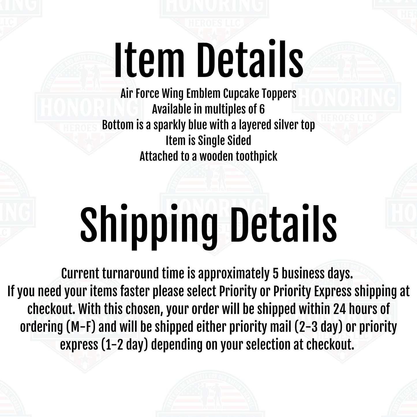 United States Air Force USAF Wing Cupcake Topper