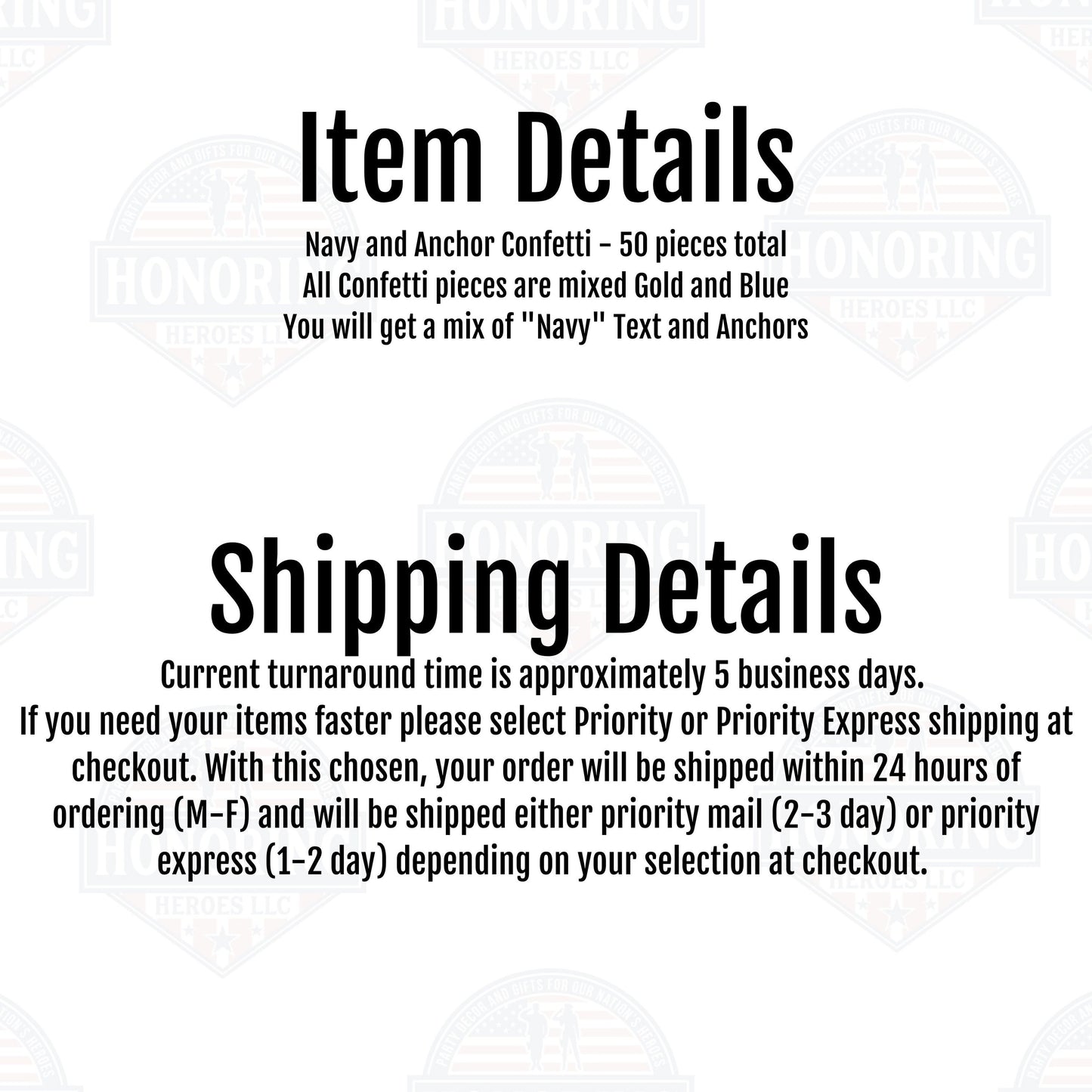 NAVY and Anchor confetti 50pc