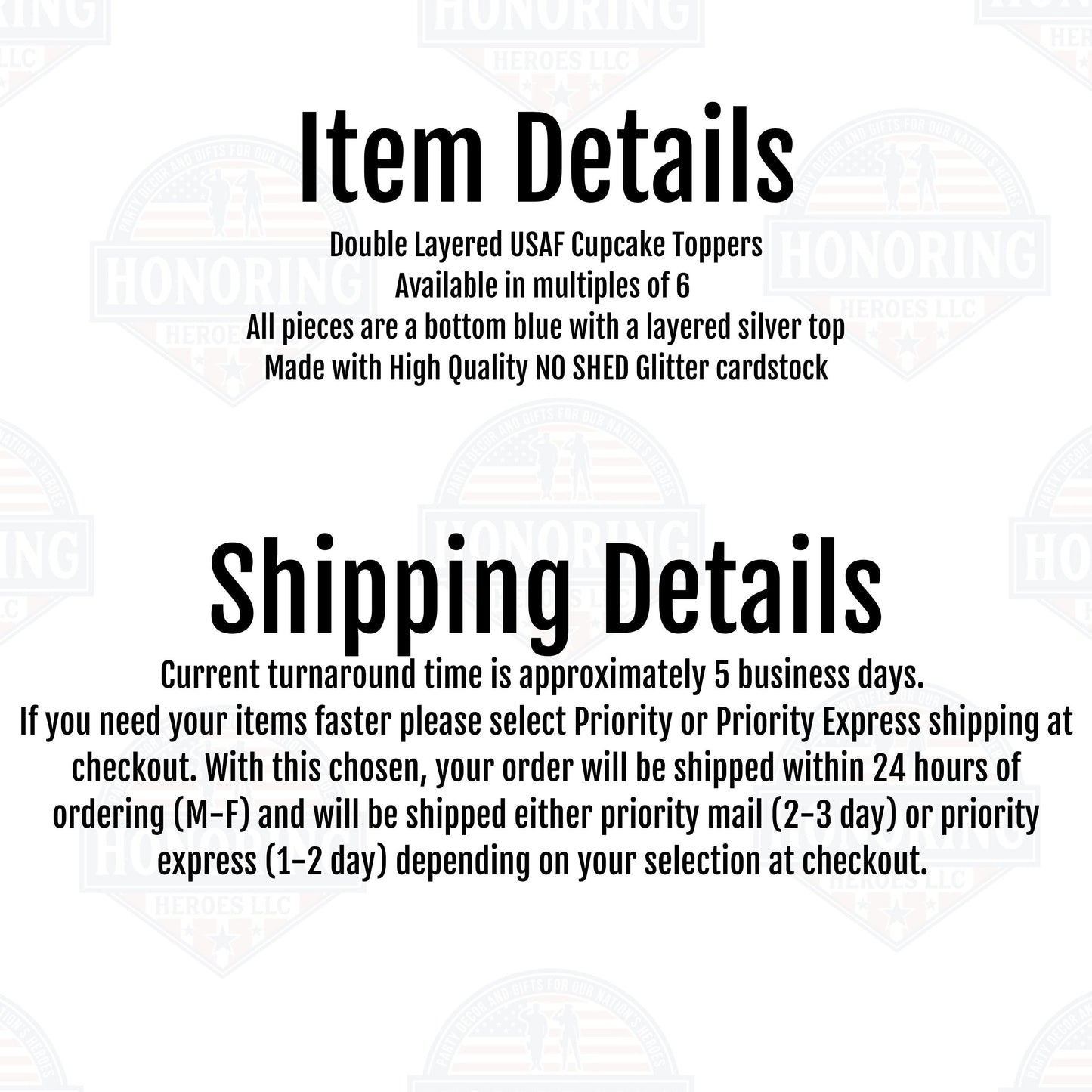 Cupcake Topper USAF, Air Force Cupcake Topper