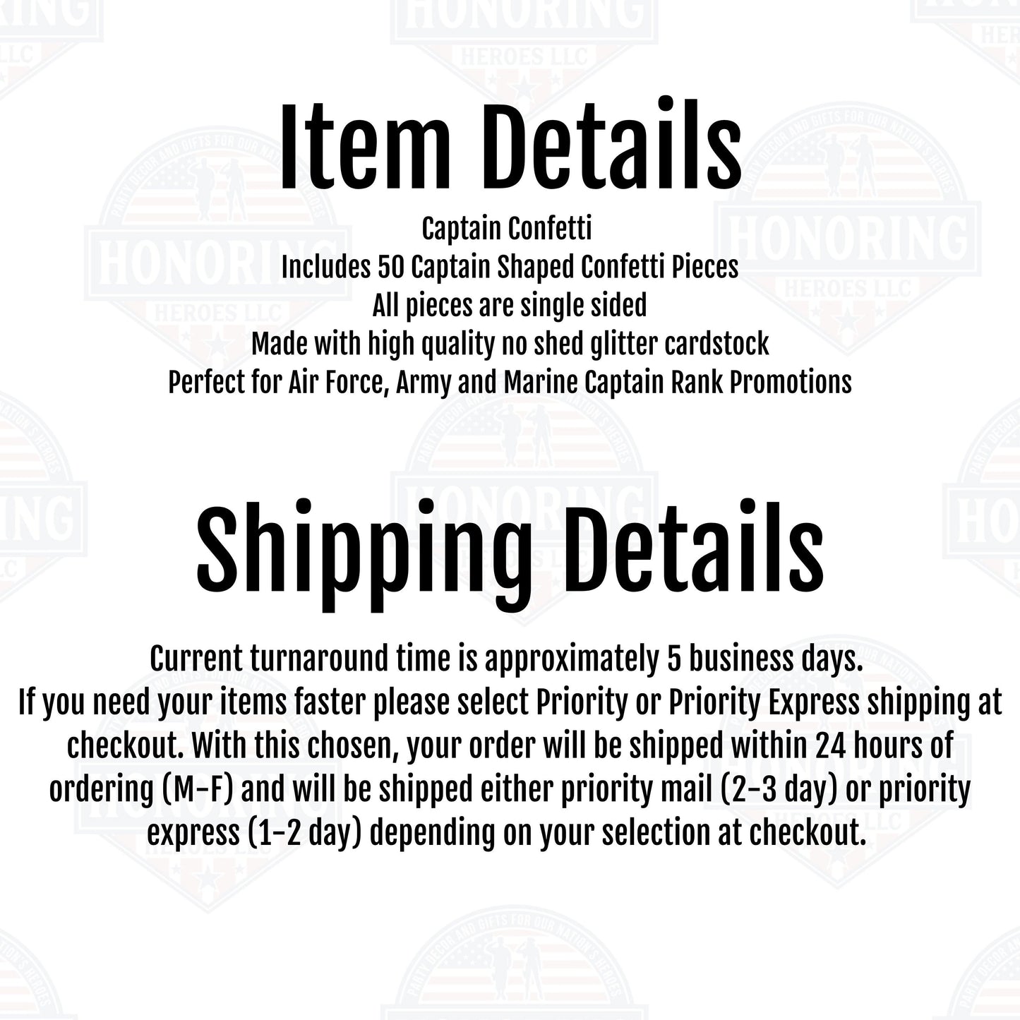 Captain Confetti - Marine Captain - Army Captain - Air Force Captain - Captain Emblem Confetti