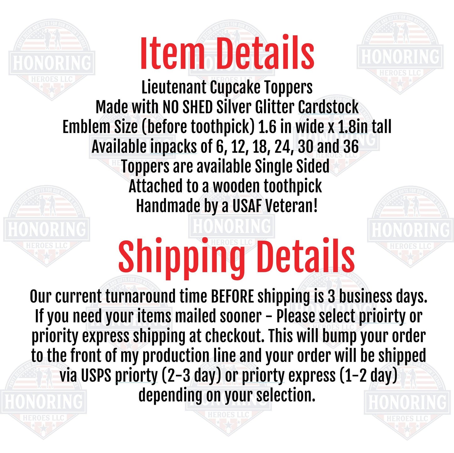 Military Captain - Lieutenant Cupcake Toppers. Perfect for All Military Branches - Capt. Lt. Perfect for Promotion Cupcakes!