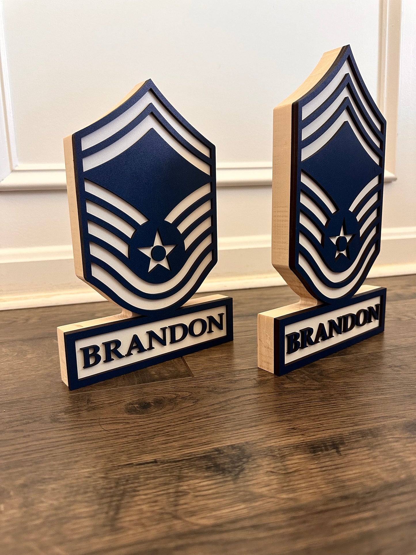USAF Self Standing Rank Name Plate - United States Air Force Self Standing Rank Name Plate