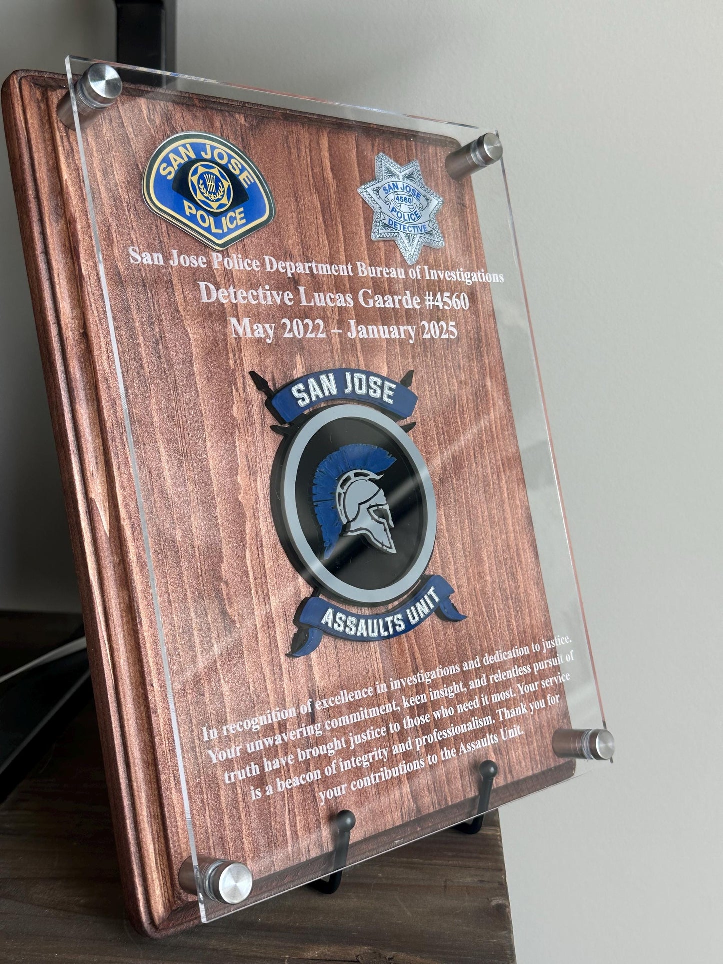 Military Plaque - Your Military Badge, Unit Emblem, Photographs, Ribbon Rack, etc. put on a personalized plaque. Perfect Gift!