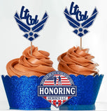 Air Force Emblem with Rank Cupcake Toppers