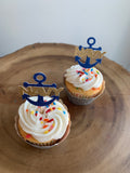 NAVY Anchor Cupcake Topper. USN Cupcake Topper Perfect for any NAVY Related Event! Enlistment, Promotion, Retirement, Commissioning!