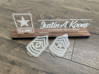 ARMY Interchangeable Name Plate and Rank.