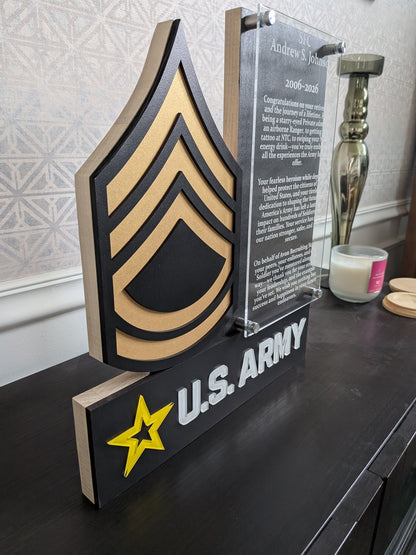 U.S. ARMY Self Standing Rank and Personalized Plate