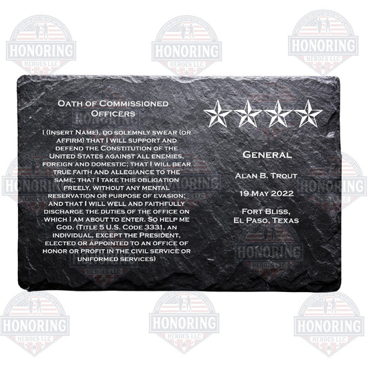 GEN - ARMY Personalized Officers Creed Engraved Slate Plate