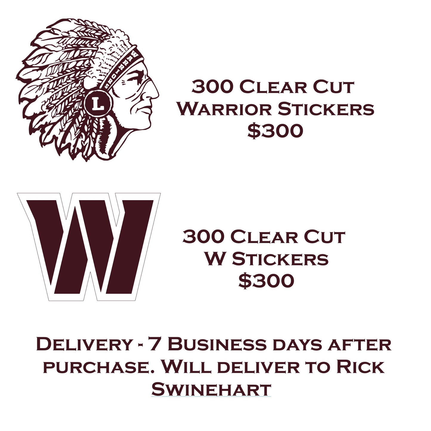 Custom Order for Lebanon Warriors