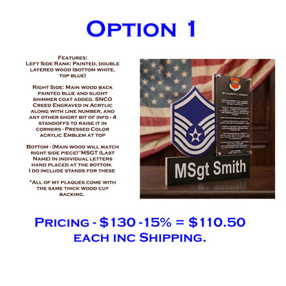 Custom Listing for Luke AFB MSgt Promotion