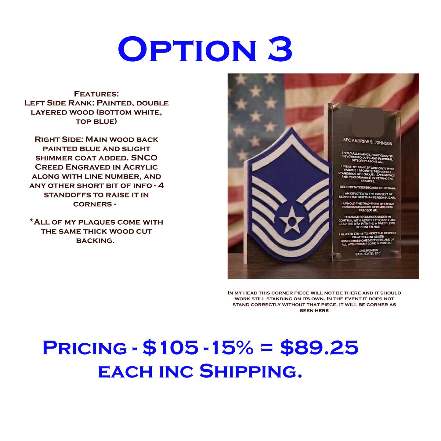 Custom Listing for Luke AFB MSgt Promotion