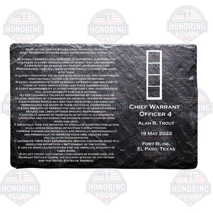 CW4 - Army Personalized Warrant Officer Creed Engraved Slate Plate