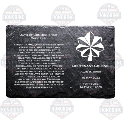 LTC - ARMY Personalized Officers Creed Engraved Slate Plate
