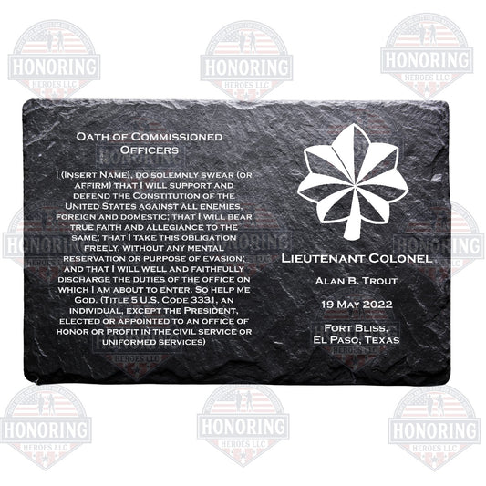 LTC - ARMY Personalized Officers Creed Engraved Slate Plate