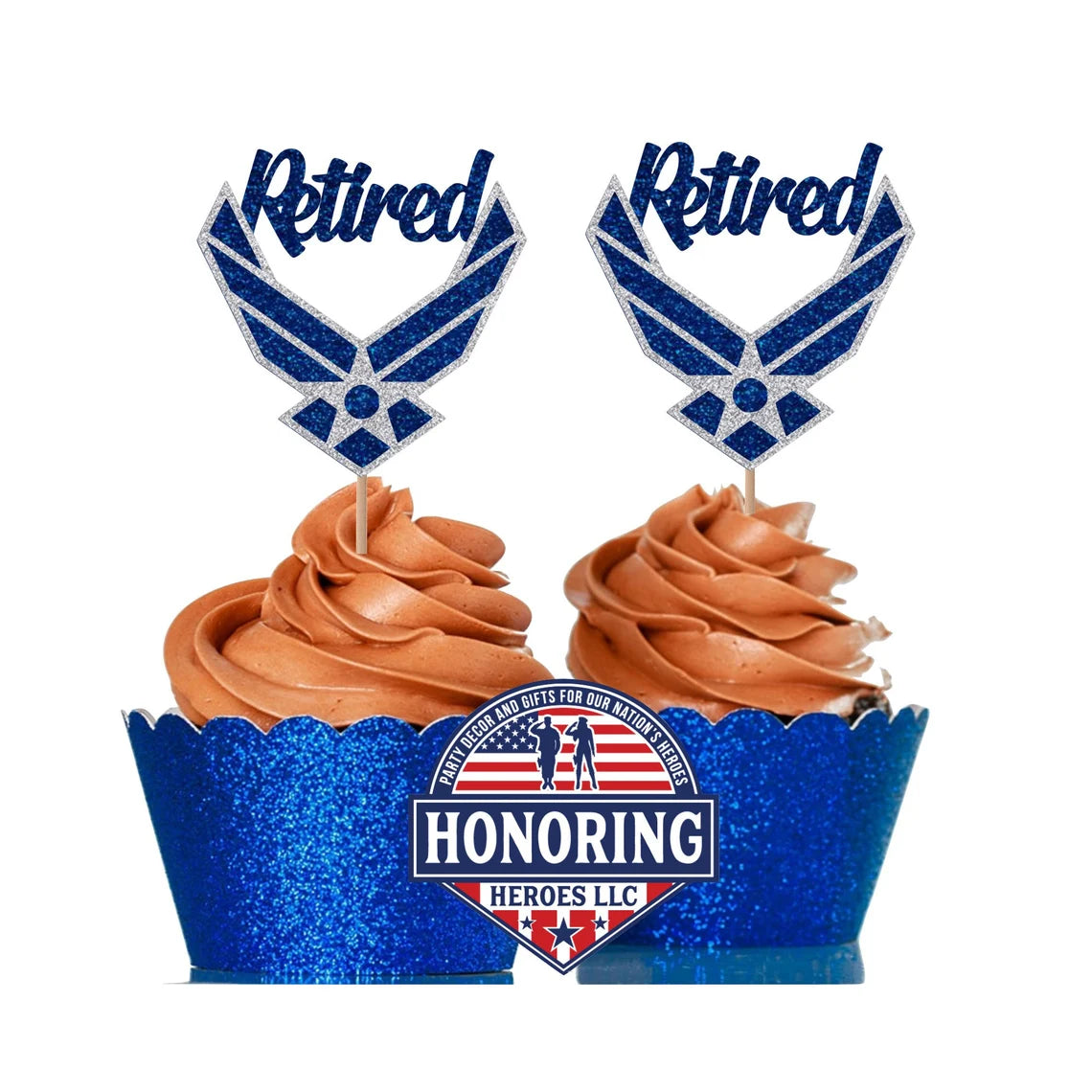 Air Force Retired Wing Cupcake Topper