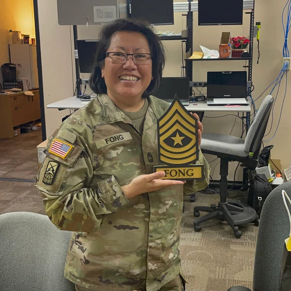 ARMY Self Standing Rank Name Plate