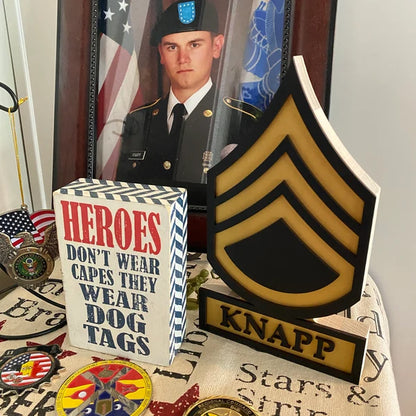 ARMY Self Standing Rank Name Plate