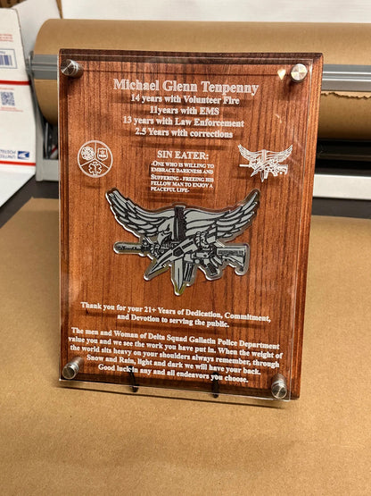 Custom Engraved Military Plaque