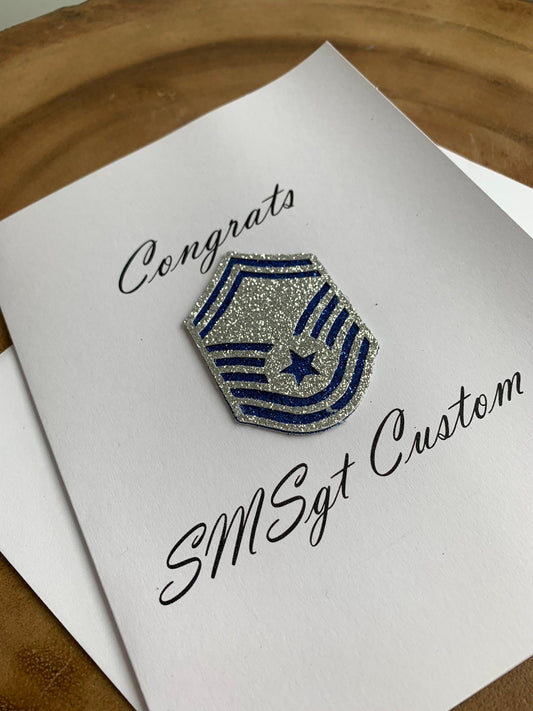 Air Force Enlisted Congrats Rank Greeting Card NO SHED!