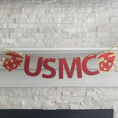 USMC Banner with Cutout Lettering