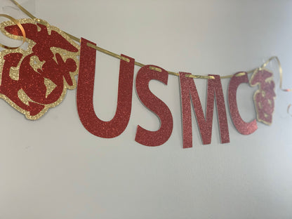 USMC Banner with Cutout Lettering