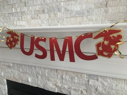USMC Banner with Cutout Lettering