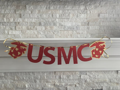 USMC Banner with Cutout Lettering