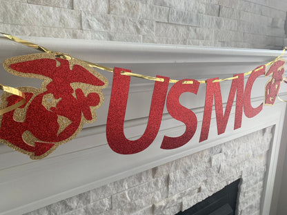 USMC Banner with Cutout Lettering