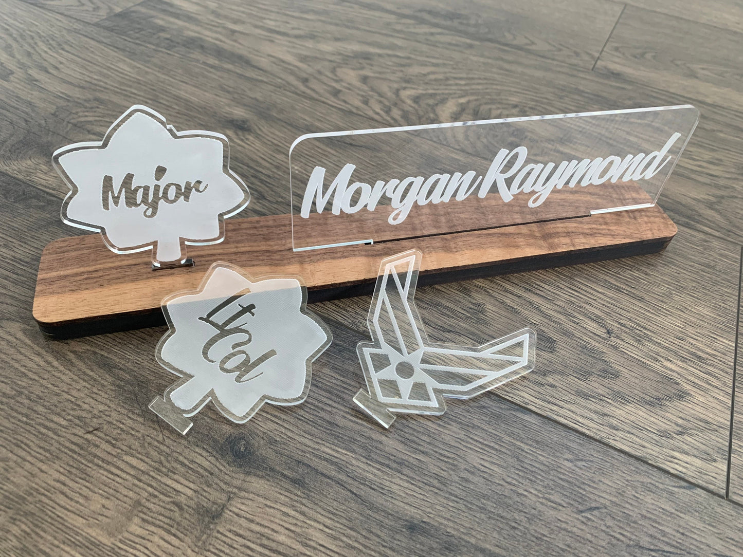 Air Force Interchangable Name Plate and Rank. Perfect Addition to any USAF Desk Space! Air Force Promotion Gift