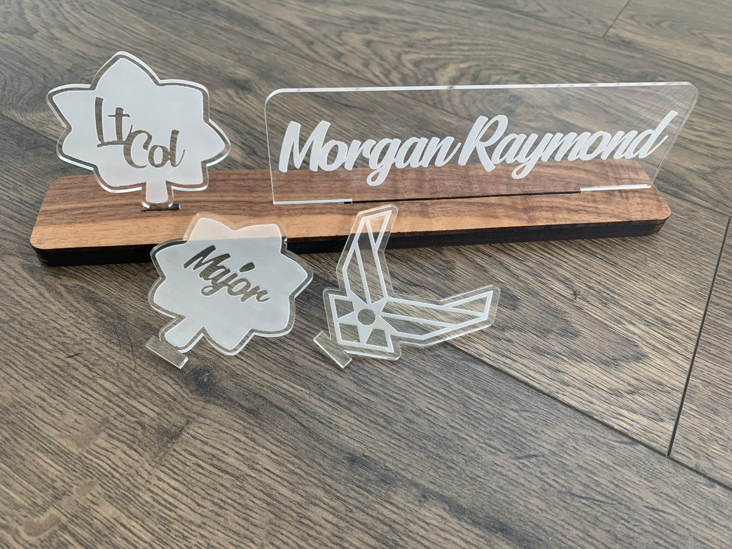 Air Force Interchangable Name Plate and Rank. Perfect Addition to any USAF Desk Space! Air Force Promotion Gift