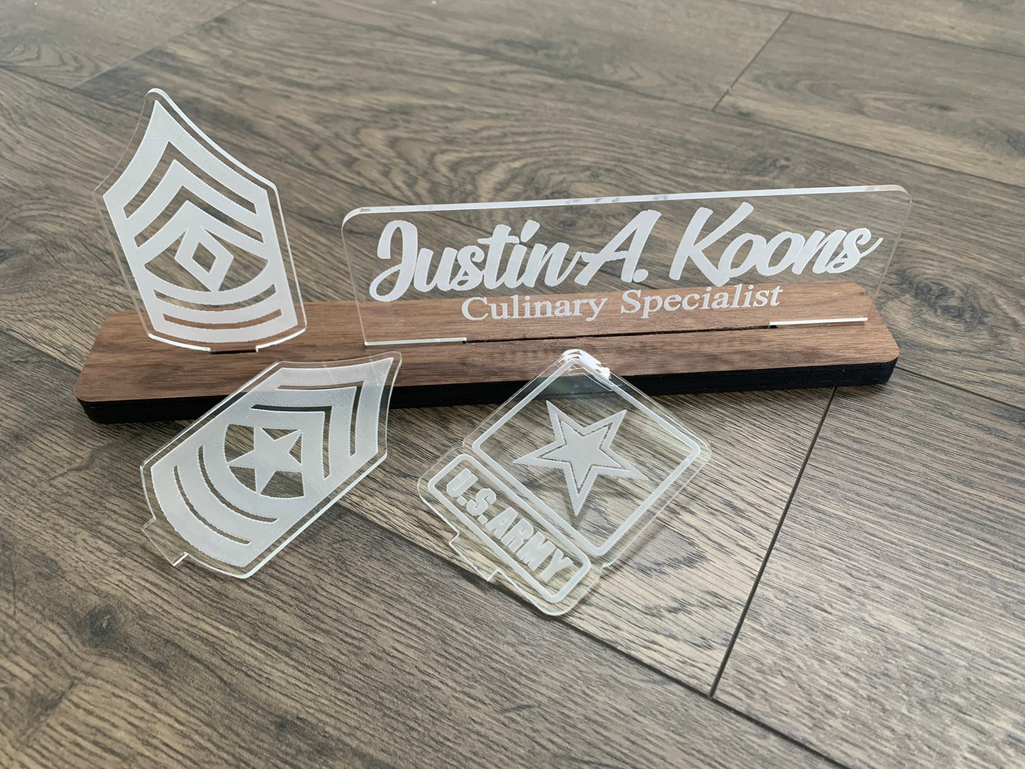 ARMY Interchangeable Name Plate. USA Desk Name Plate