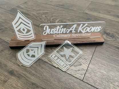 ARMY Interchangeable Name Plate. USA Desk Name Plate