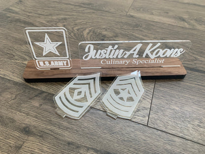 ARMY Interchangeable Name Plate. USA Desk Name Plate