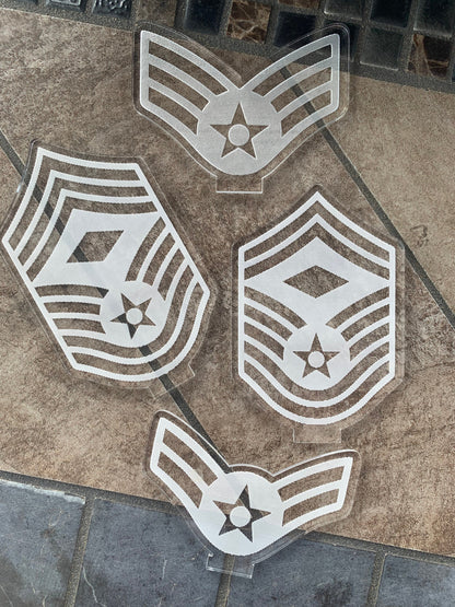 Air Force Interchangable Rank Pieces for Name Plate