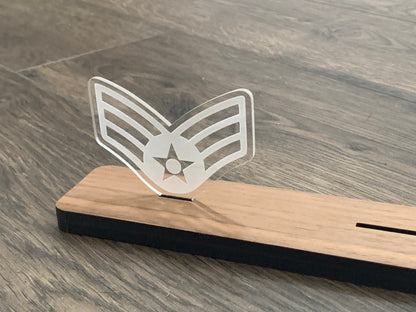 Air Force Interchangable Rank Pieces for Name Plate