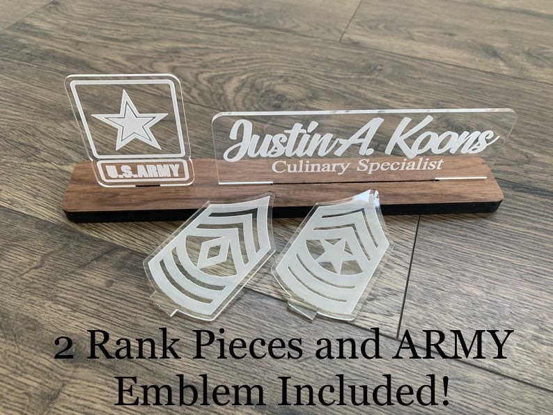 ARMY Interchangeable Name Plate. USA Desk Name Plate
