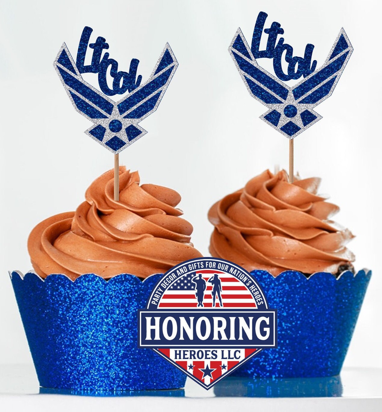 Air Force Rank Emblem Cupcake Topper. USAF Cupcake Topper. Retirement Cupcake Topper
