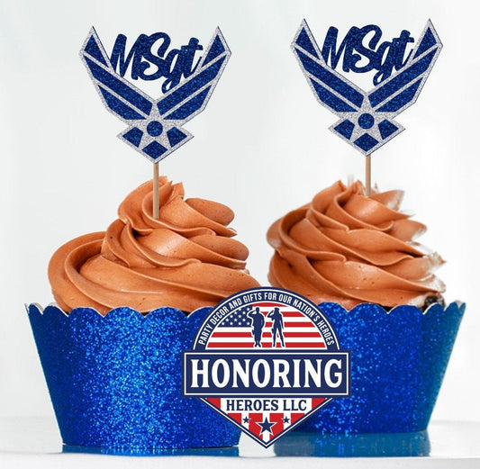 Air Force Rank Emblem Cupcake Topper. USAF Cupcake Topper. Retirement Cupcake Topper