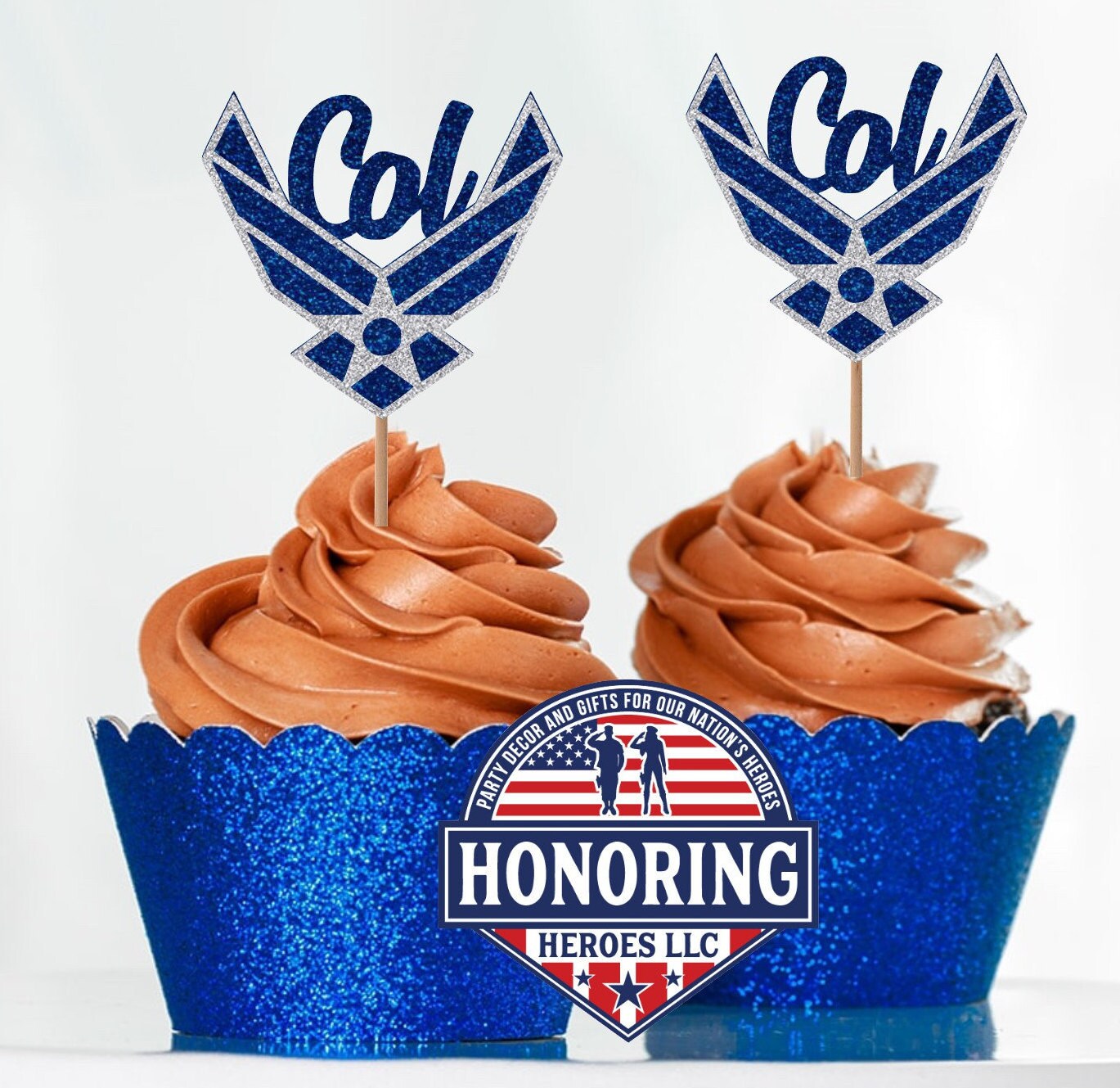 Air Force Rank Emblem Cupcake Topper. USAF Cupcake Topper. Retirement Cupcake Topper