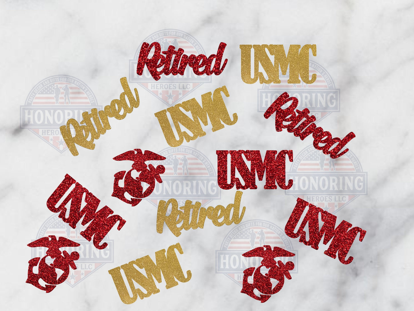 USMC Retired Confetti. Marine Corps Retirement. Military party decor Promotion, Retirement, DD214, Enlistment.