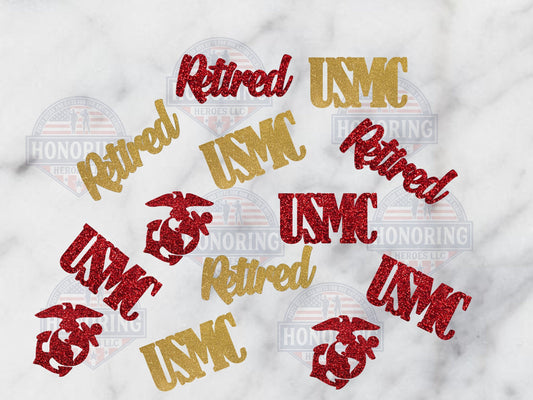 USMC Retired Confetti. Marine Corps Retirement. Military party decor Promotion, Retirement, DD214, Enlistment.