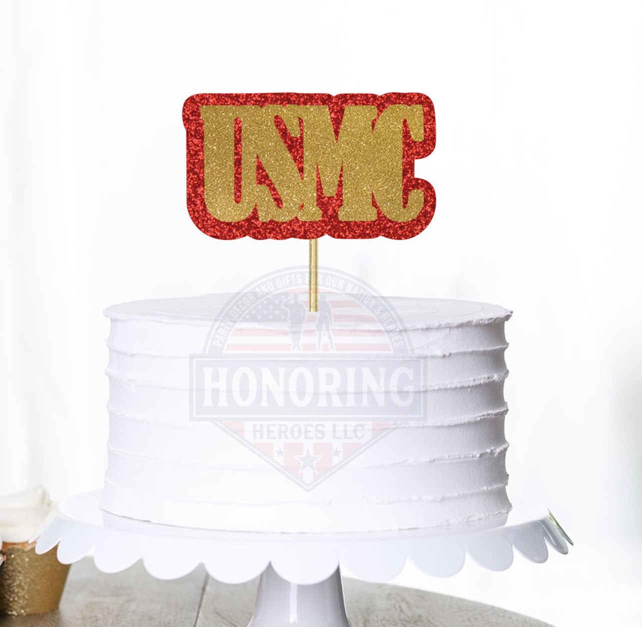 USMC with Emblem Cake Topper/Centerpiece. Marine Corp Emblem and USMC Cake Topper/Centerpiece. USMC Decor Marine Decor